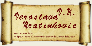 Veroslava Mratinković vizit kartica